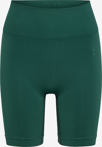 Hummel Slimfit Sportshorts 'Flow' in Grün: Vorderseite