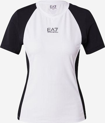 EA7 Emporio Armani - Camiseta funcional en blanco: frente