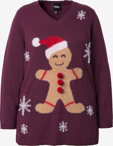 Pull-over Ulla Popken en rouge : devant