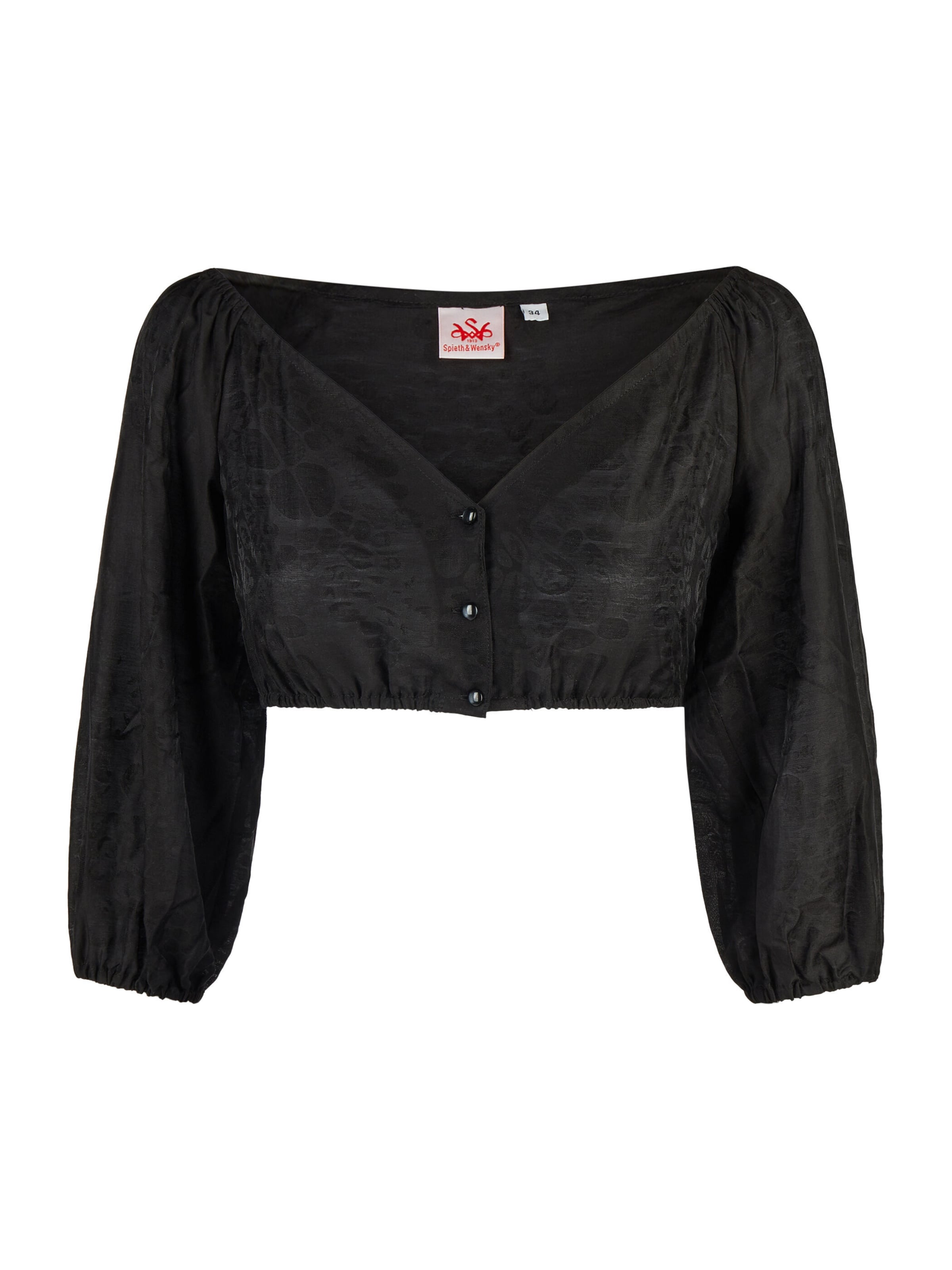 Blouse folklorique 'Germ' SPIETH & WENSKY en noir : devant