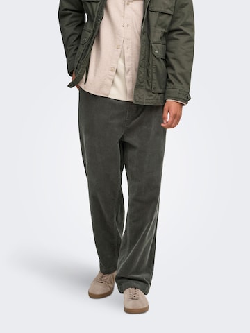 Loosefit Pantaloni di Only & Sons in verde: frontale