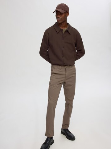 Coupe slim Pantalon chino 'New Miles' SELECTED HOMME en marron