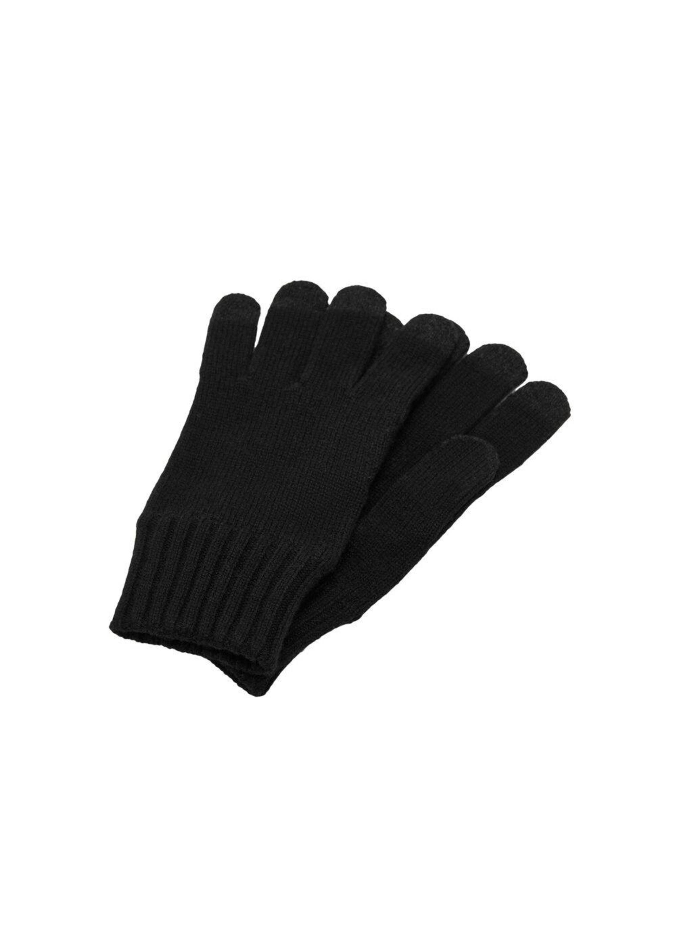 MANGO MAN Full Finger Gloves 'Touch' in Black: front