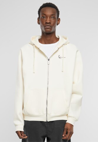 Karl Kani Zip-Up Hoodie in White: front