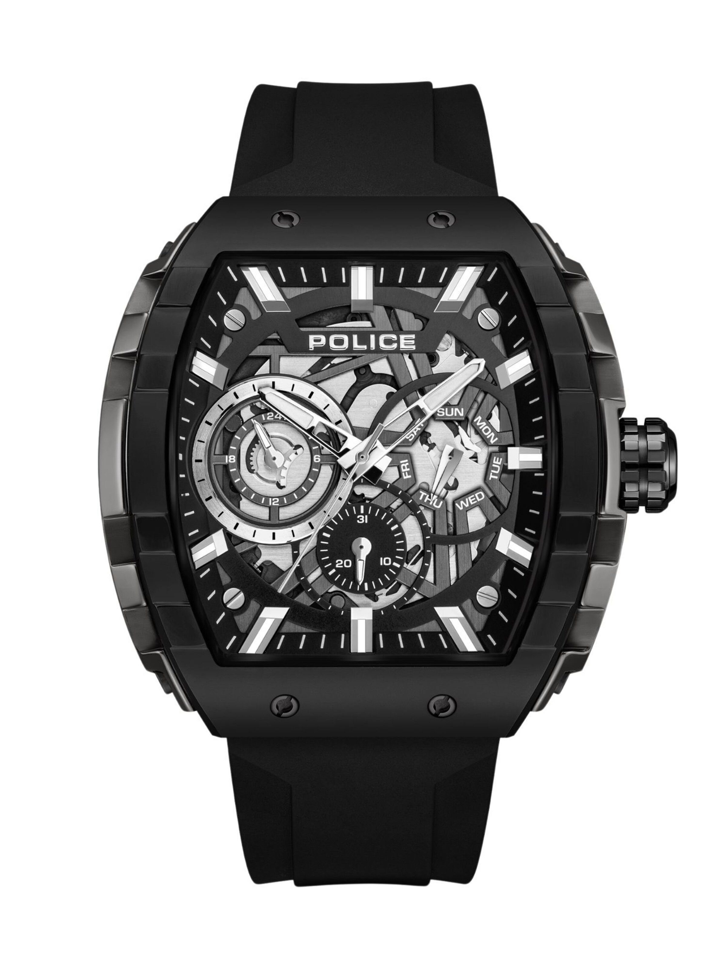 POLICE Analog Watch 'Flash' in Black: front