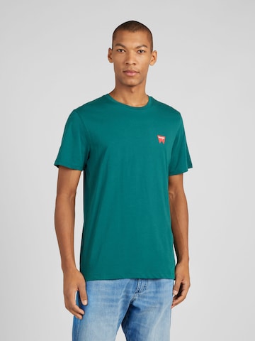 Tricou 'SIGN OFF' de la WRANGLER pe verde: față