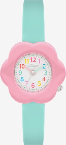s.Oliver Watch 'Flower Power' in Green: front