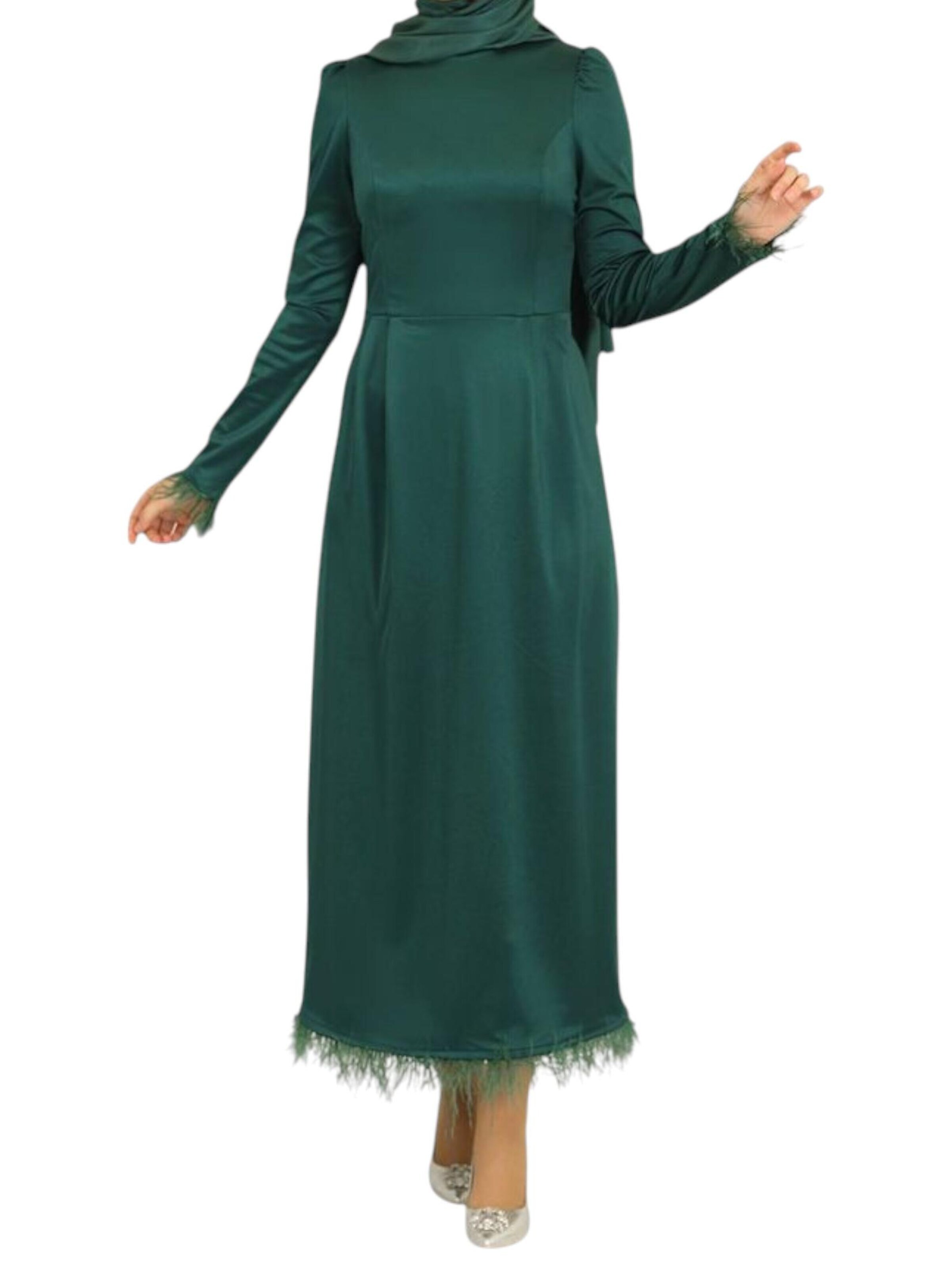 fashionshowcase Evening dress 'Feather Grace' in Green