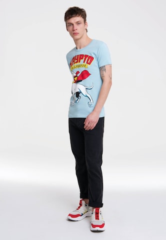 LOGOSHIRT Shirt 'The Superdog' in Blue