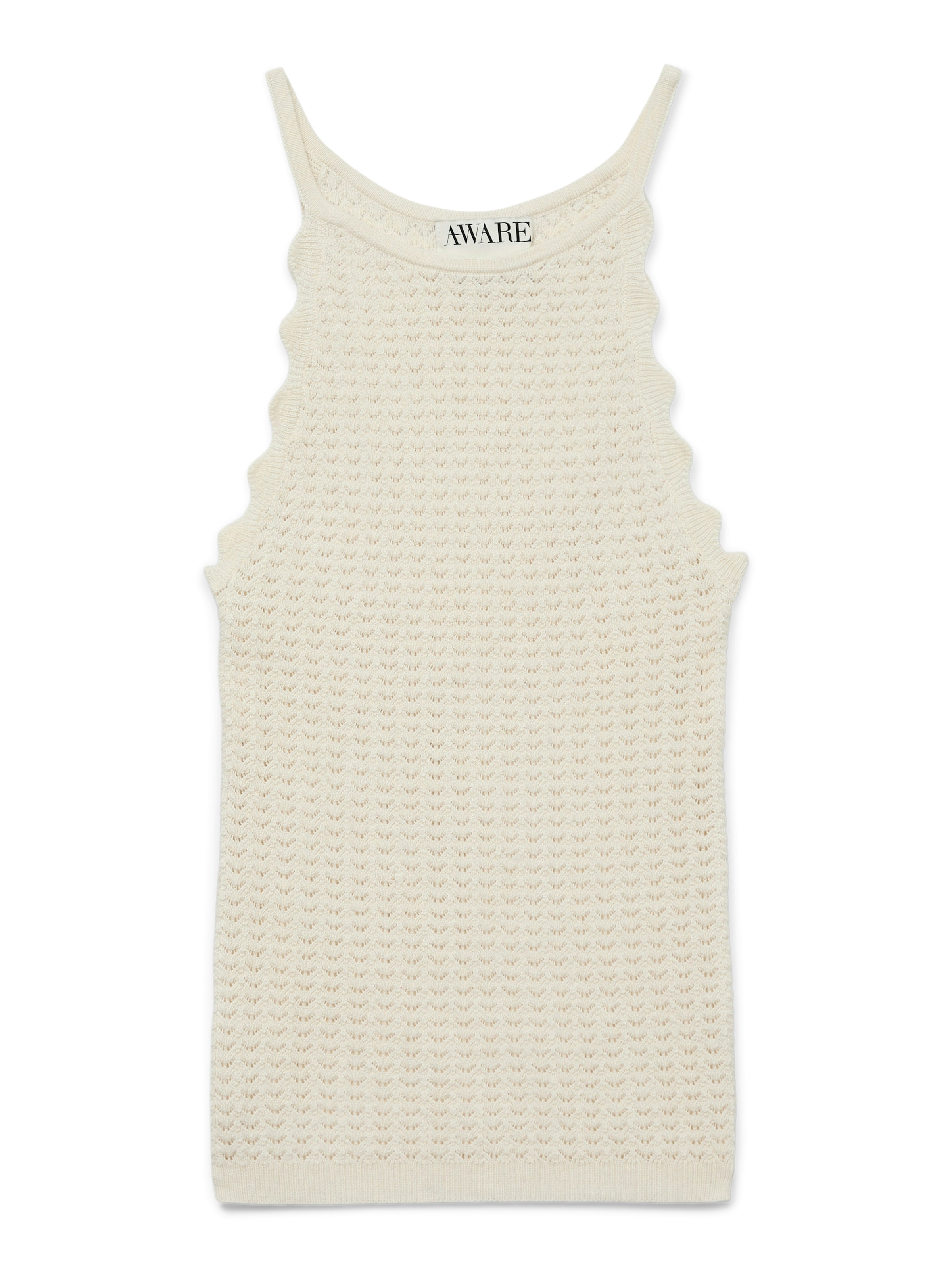 Aware - Top de punto 'VMPANAMA' en beige: frente