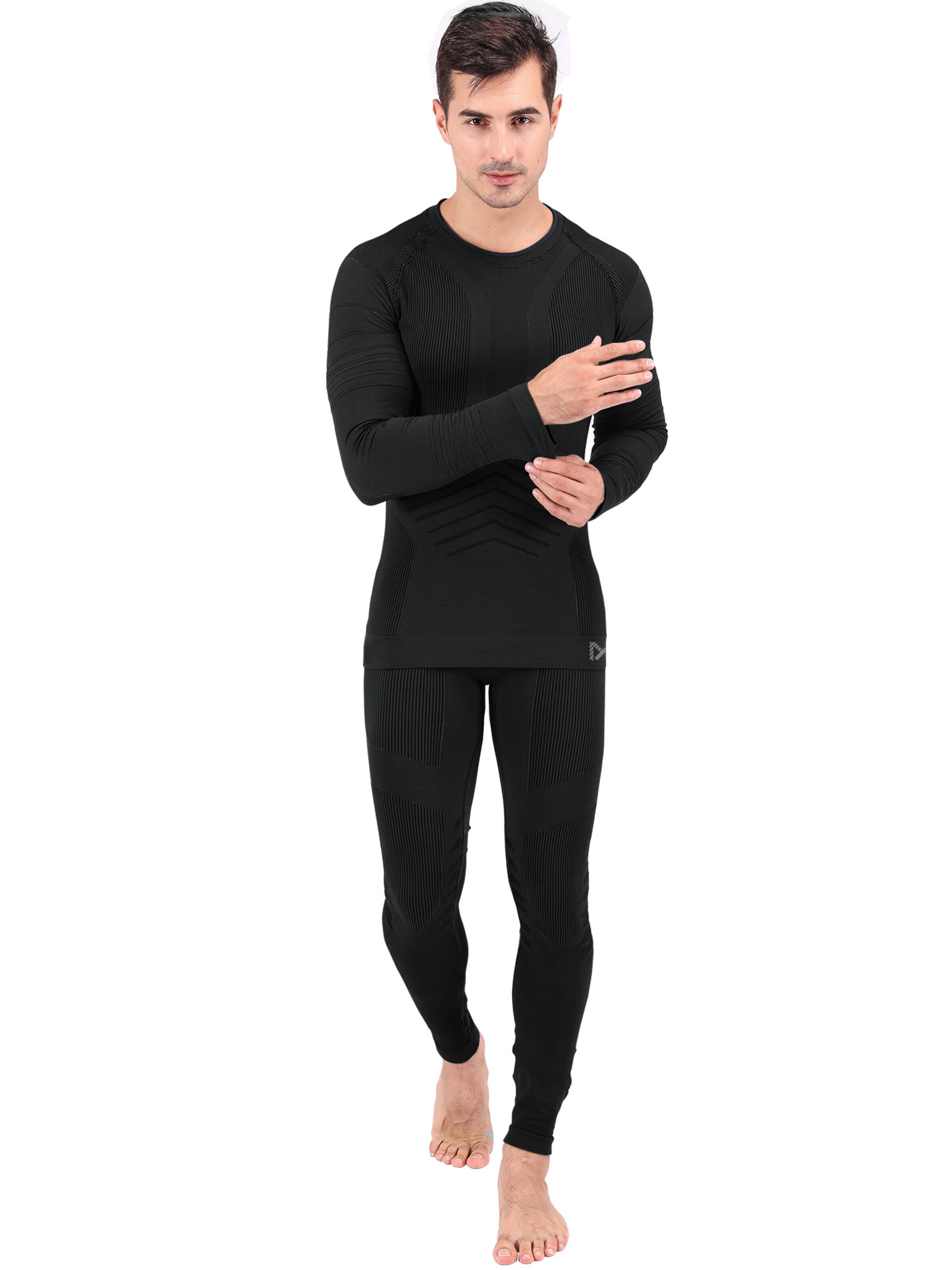 MEETWEE Basislaag 'Seamless Thermal Underwear' in Zwart: voorkant