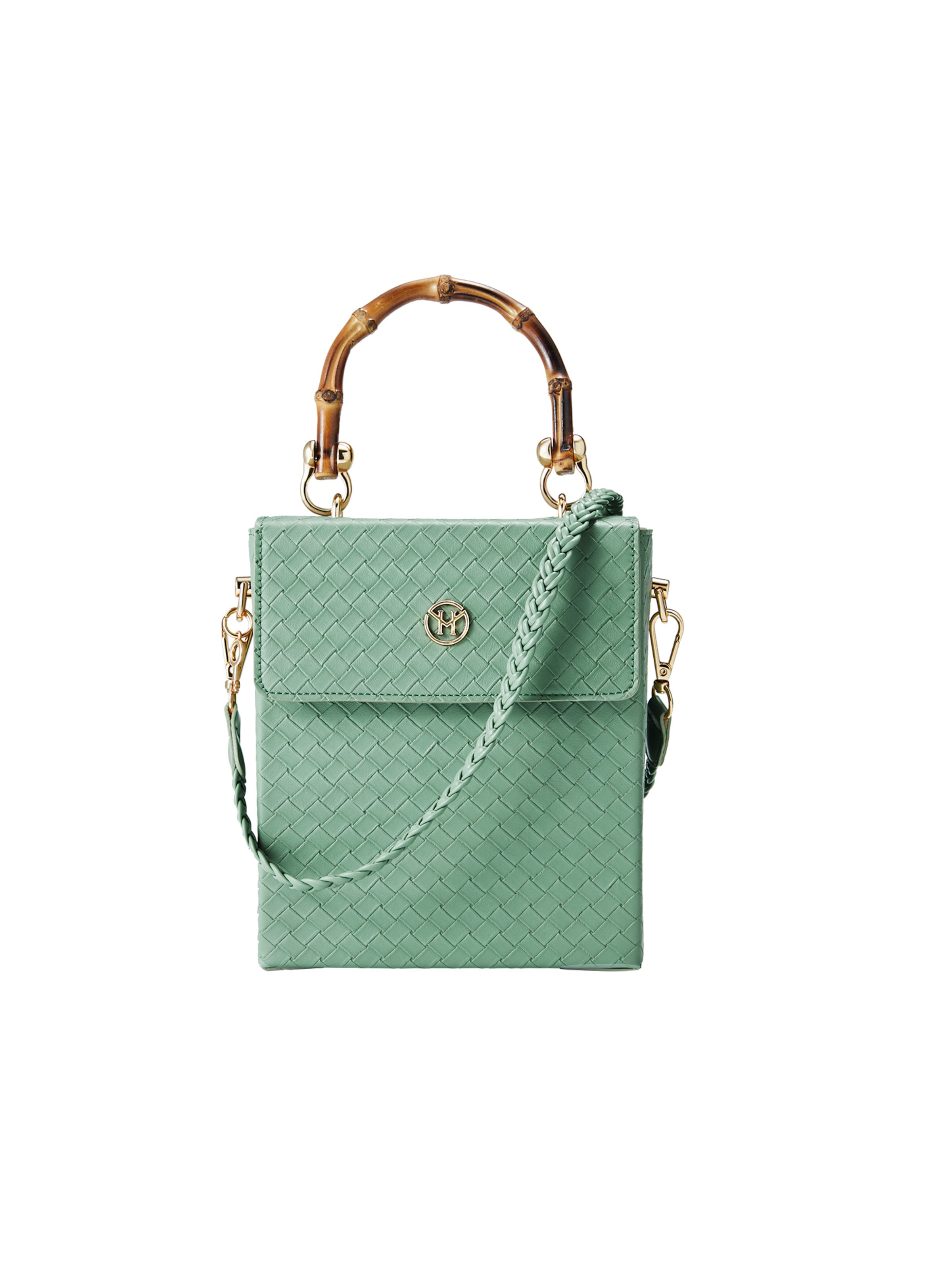Borsa a mano &#x27;Bamboo Bee&#x27; di Victoria Hyde in verde: frontale