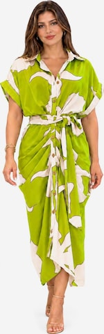 SPORTS36.NL Kjole 'Women's Short-Sleeve Shirt Dress with Waist Tie' i grøn: forside