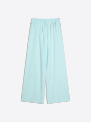 Bershka Wide Leg Hose in Blau