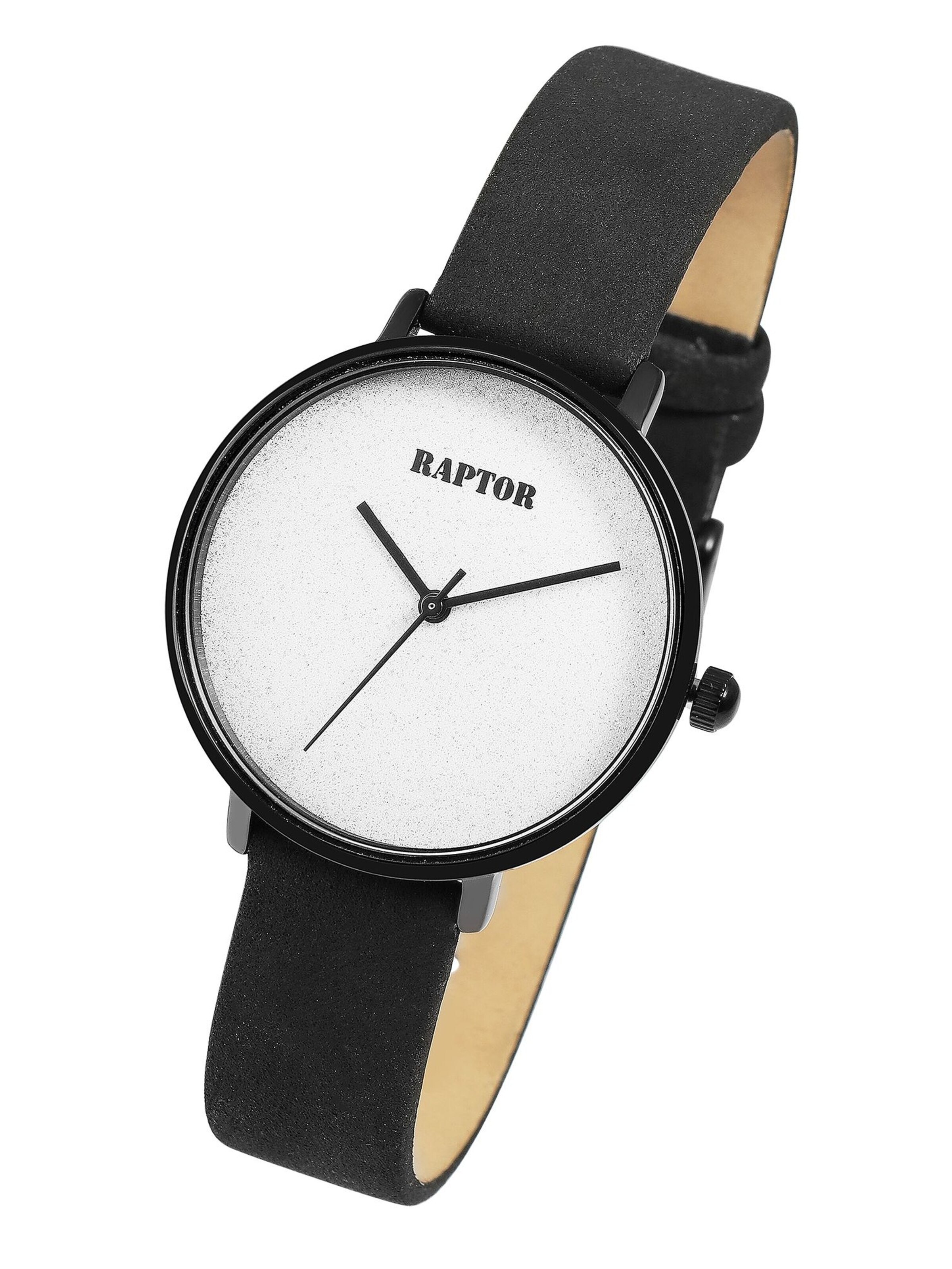 Raptor Analog Watch 'Sookie, Mineralglas' in Black: front