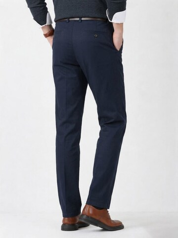 ALLTHEMEN Regular Pleat-Front Pants 'Stofffall' in Blue
