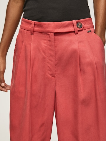 Pepe Jeans Wide leg Pleat-Front Pants 'BERILA' in Red