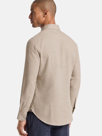 Coupe regular Chemise business 'COTTON LINEN SLIM SHIRT' Michael Kors en beige