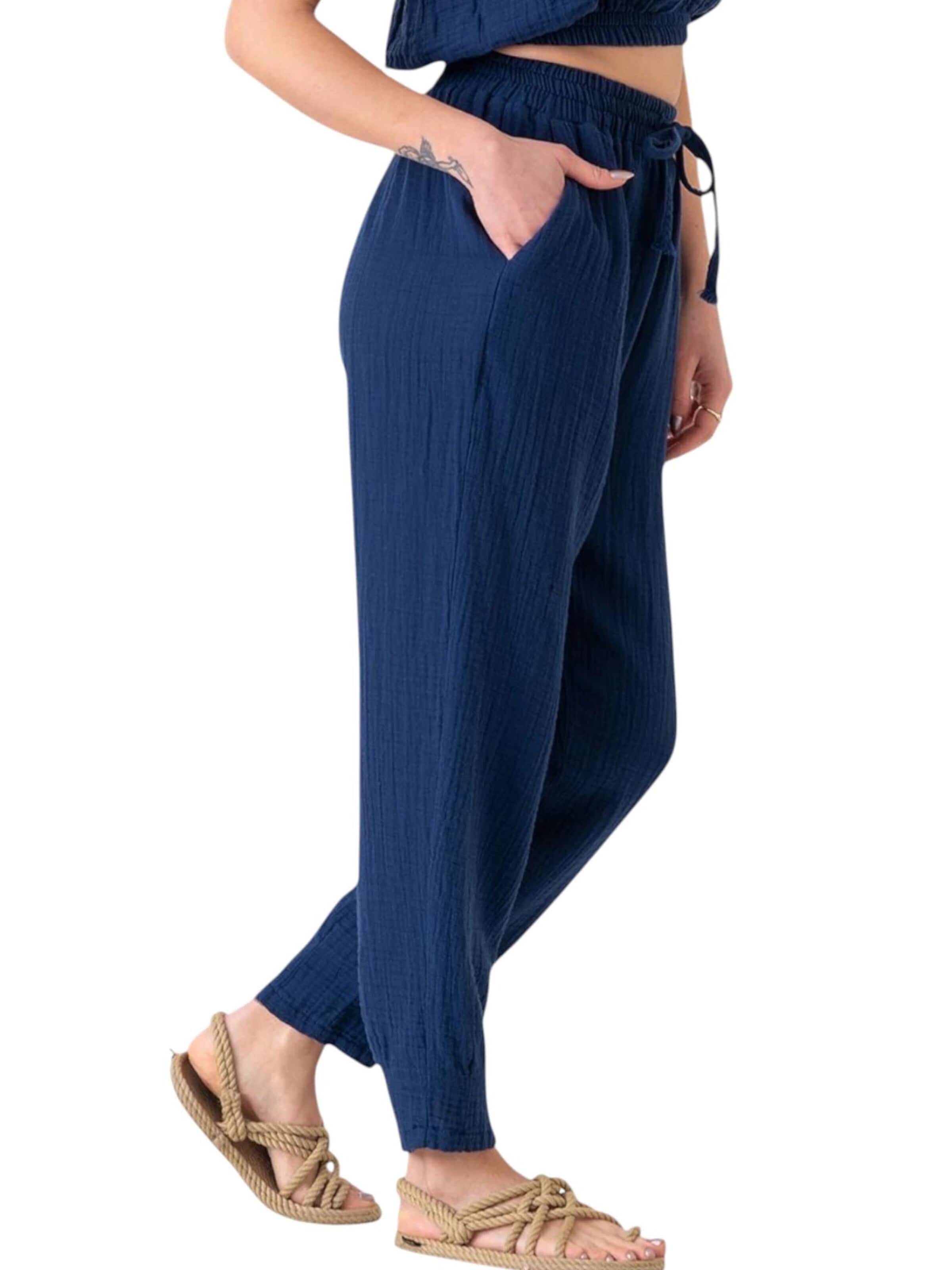 WENOR Tapered Broek 'TANORA' in Blauw