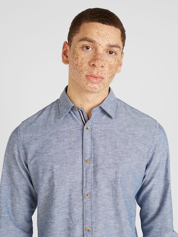 JACK & JONES Regular fit Button Up Shirt in Blue