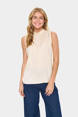 SAINT TROPEZ Blouse 'Aileen' in Beige: front
