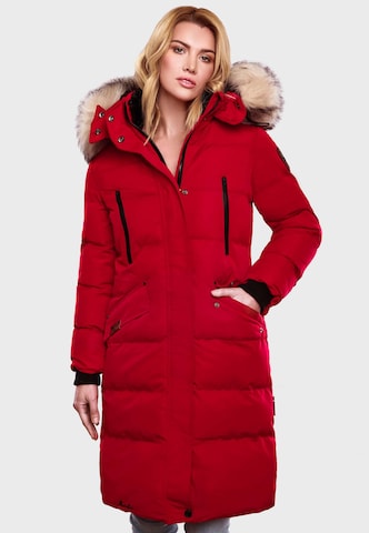 MARIKOO Winter Coat 'Schneesternchen' in Red: front