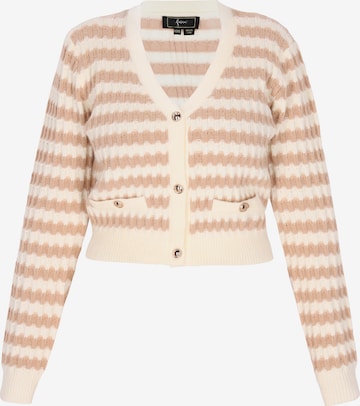 faina Knit Cardigan in Beige: front