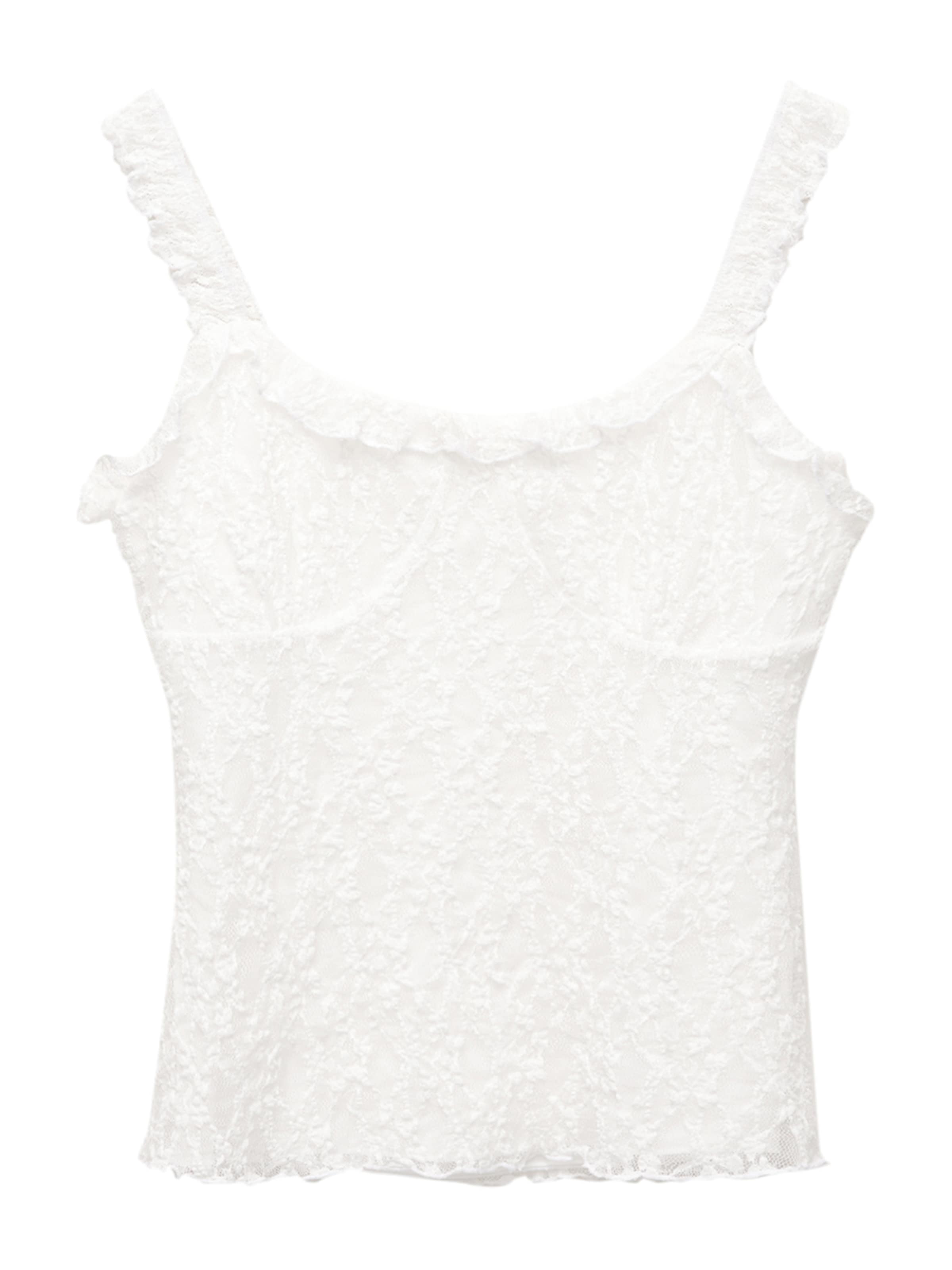 Pull&Bear Top - fehér: elől