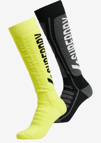 Chaussettes de sport Superdry en jaune : devant