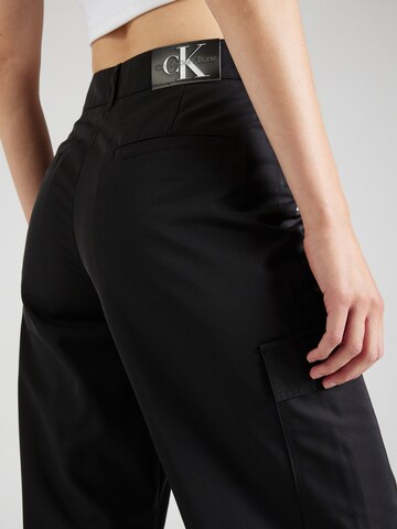 melns Calvin Klein Jeans Vaļīgs piegriezums Kargo bikses