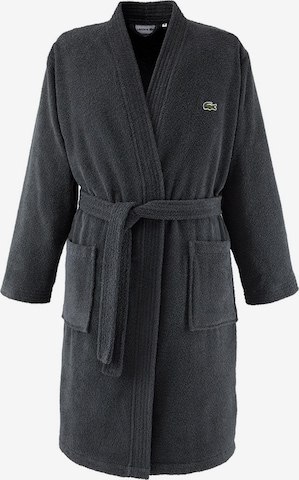 LACOSTE Bademantel lang 'LLECROCO' in Schwarz: Vorderseite