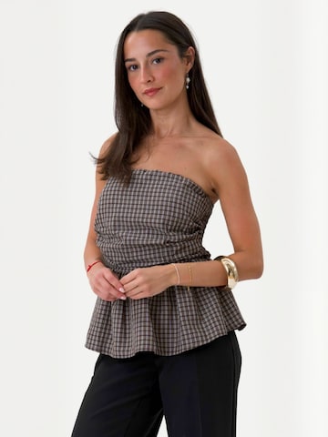 ITS MAY - Top ' Diletta ' em castanho: frente