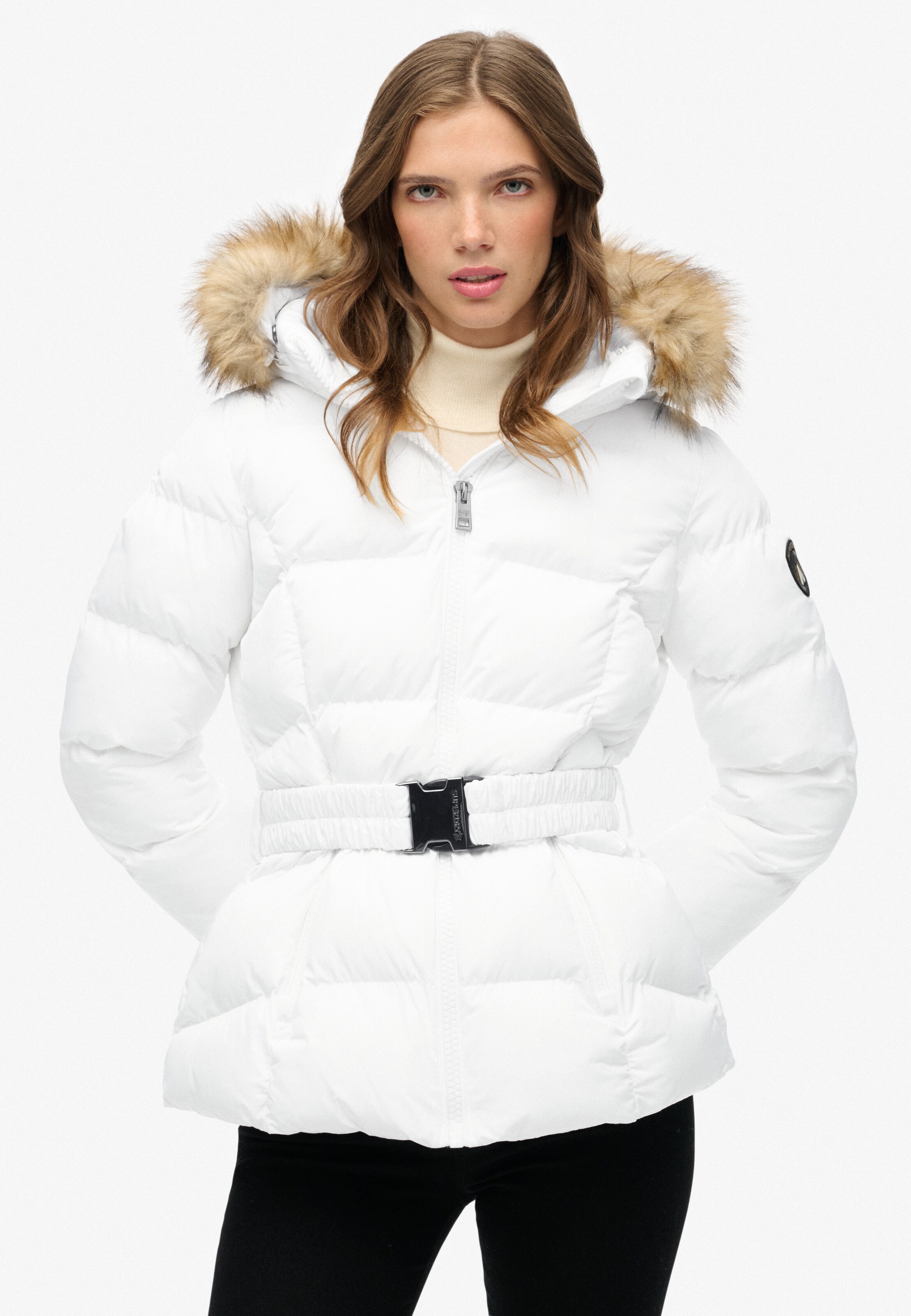 Superdry Winter Jacket 'Fuji' in White: front