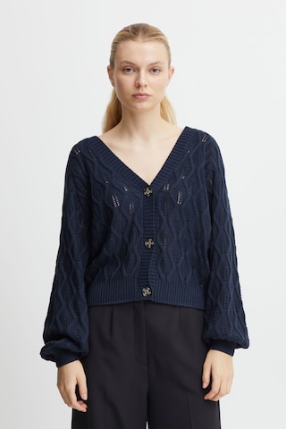 ICHI Knit Cardigan 'Marnas' in Blue: front