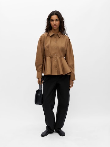 OBJECT Bluse 'OBJKenny' i brun