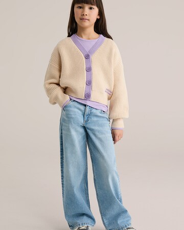 WE Fashion Pletena jopa | bež barva