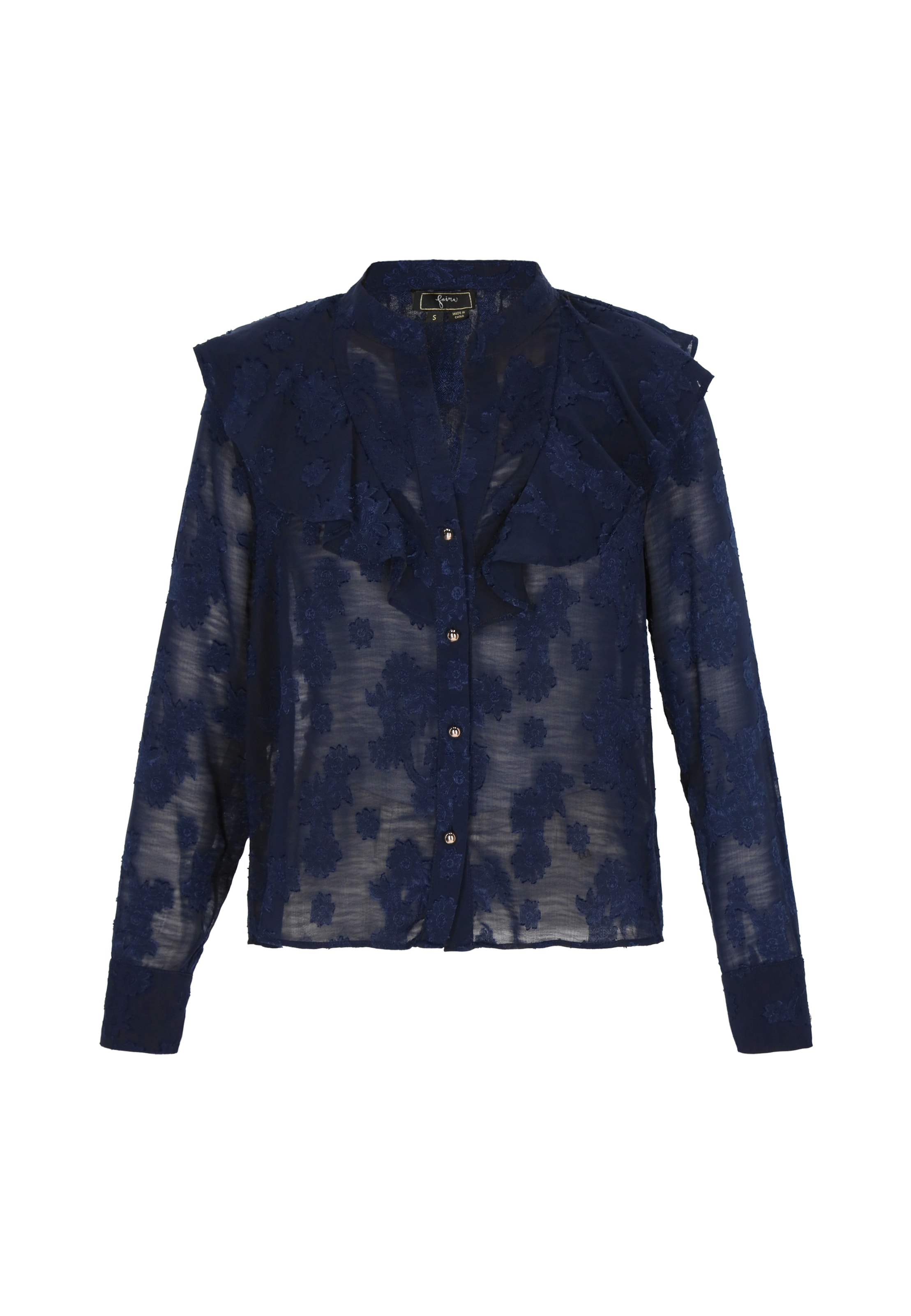 faina - Blusa em azul: frente