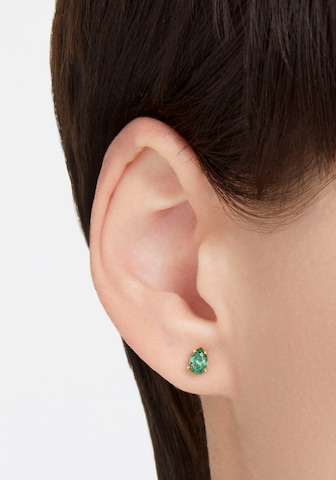 Boucles d'oreilles Swarovski en vert : devant