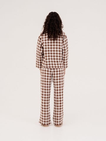 AmourLinen - Pijama 'Snooze' en marrón