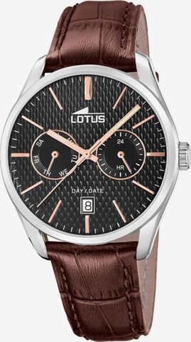 Montre à affichage analogique Lotus en noir : devant