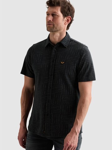PME Legend Regular Fit Skjorte 'Shirt with allover print and short sleeves' i blå