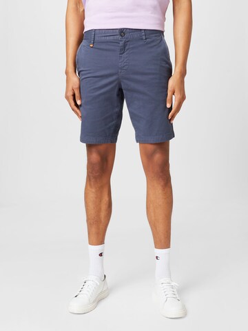BOSS Slimfit Chino kalhoty – modrá: přední strana