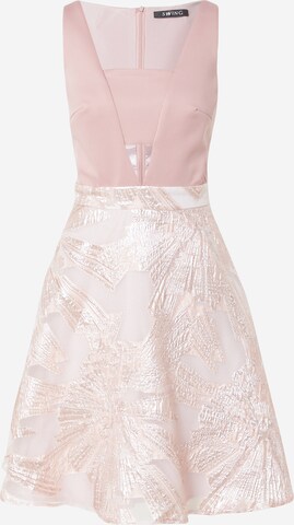 Robe de cocktail SWING en rose : devant