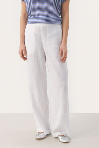 Part Two Wide leg Broek 'Elna' in Wit: voorkant