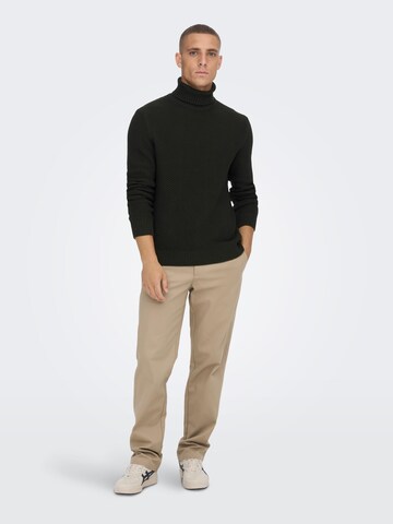 Only & Sons Sweater 'Tuck 7' in Black