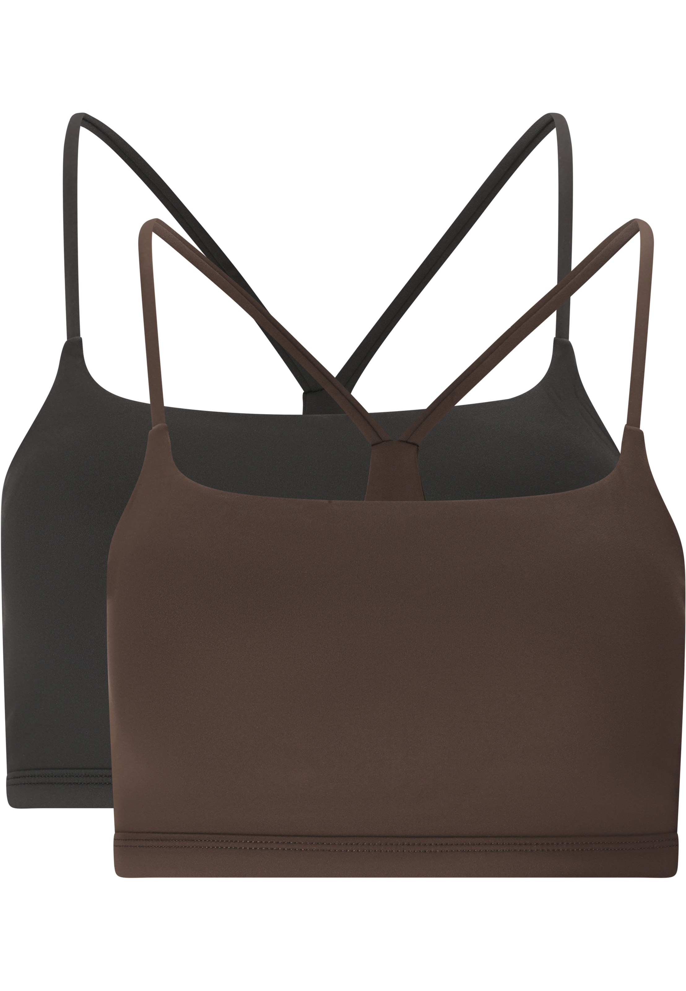Athlecia Sport-BH 'Blossom' in Braun: Vorderseite