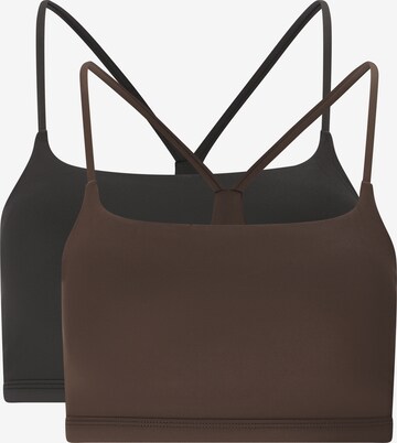 Athlecia Sport-BH 'Blossom' in Braun: Vorderseite