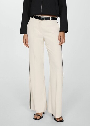 Wide Leg Pantalon à plis 'Moka' MANGO en beige : devant