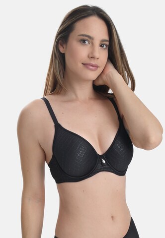 sassa T-shirt Bra 'PURE ANIMAL' in Black