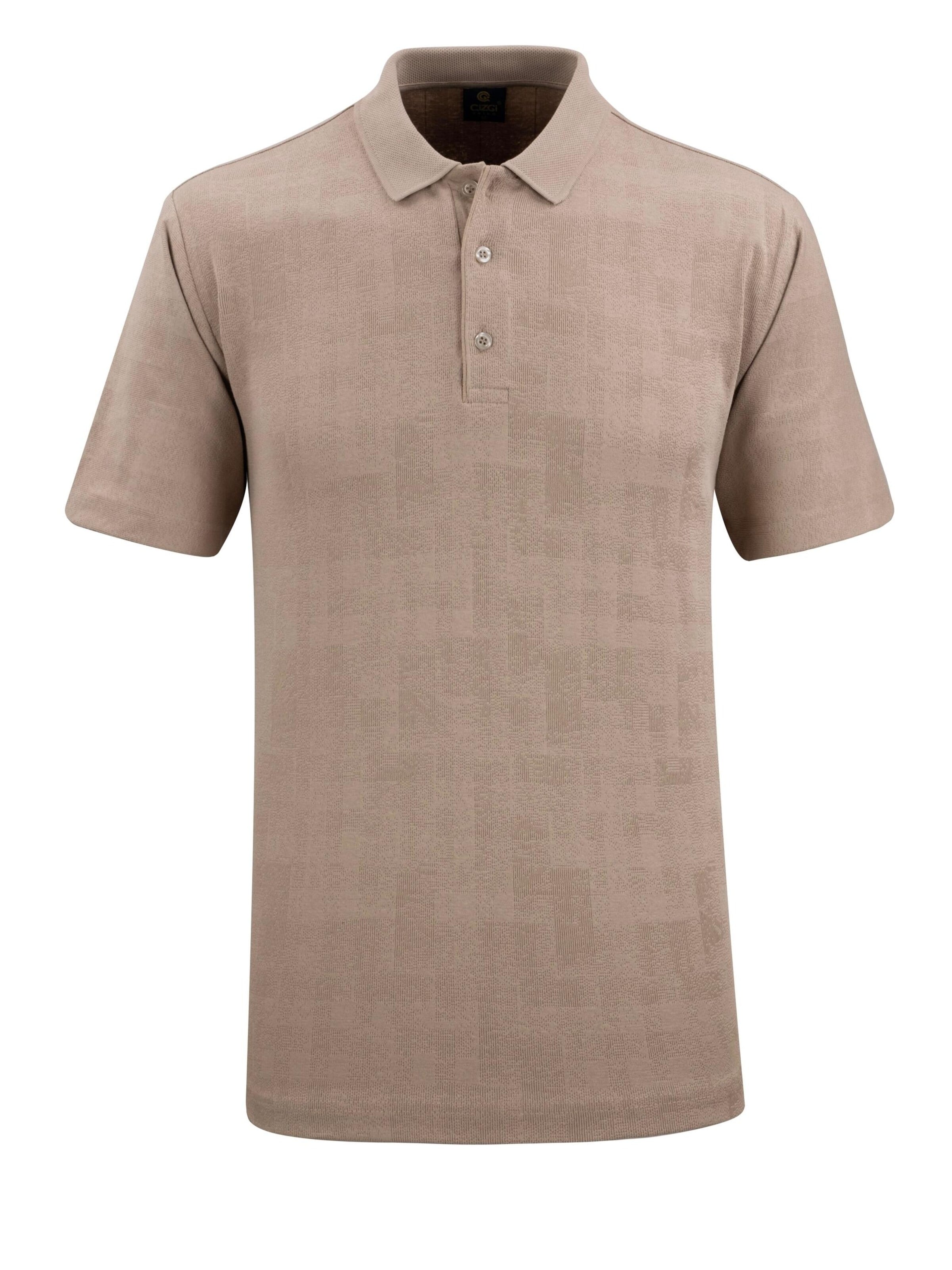 Cizgi Triko Shirt‌‌‌‌ in Beige: Vorderseite